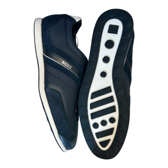 NIB Hugo Boss Stiven Sneakers in Dark Blue Men's Size 7 New in Box - Picture 3 of 5